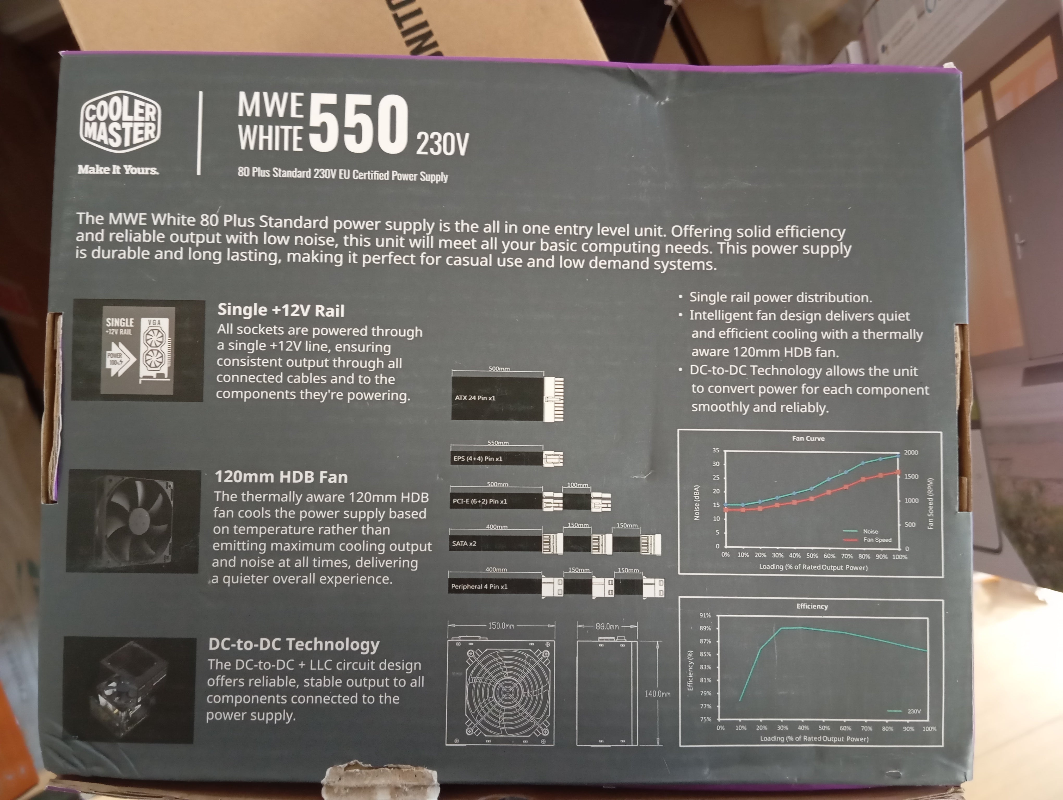 Refurbished Cooler Master MWE 550 White 230V - V2 Refurbished Cooler Master MWE 550 White 230V - V2